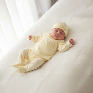 Personalized Yellow “Coming Home” Newborn Kimono Set