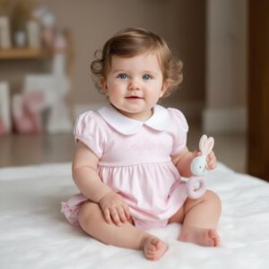 Pink collared ruffle bubble